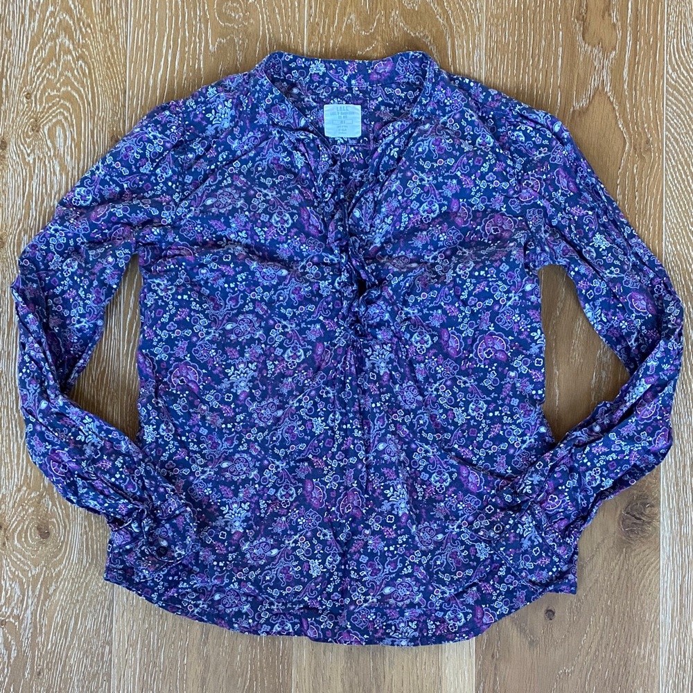 Floral Purple Women's Peasant  Top